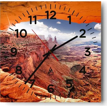 Hodiny Nástěnné hodiny do obýváku 40x40 Krajina Bezhluczne Skleněné hodiny Tiché