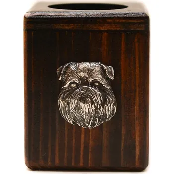 Svícen Bruselský grifonek dřevěný svícen se psem, na čajovou svíčku/ohřívač