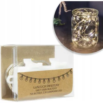 Vánoční dekorace SVĚTELNÝ ŘETĚZ 20x LED - DEKORATIVNÍ DRÁT 2,3m DEKORAČNÍ SVĚTÝLKA