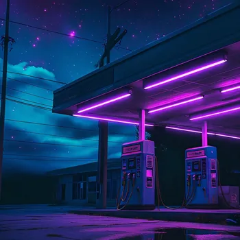 Plakát Plakát Síla Neonové Noci bez rámu 100 x 100 cm