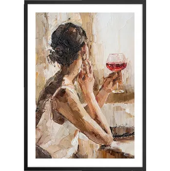 Obraz Plakát v černém rámu do obýváku ložnice 50x70 žena moderní obraz