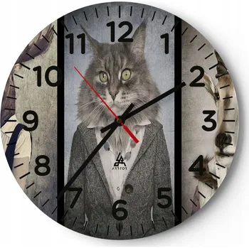 Hodiny Velké nástěnné hodiny 40x40 Abstrakce Skleněné hodiny Kulatý Tiché