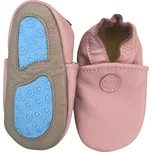 CAROZOO Kožené capáčky s gumovou podrážkou růžové 2-3 roky Růžová 24,5