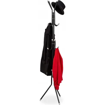 Věšák Stojanový věšák kovový Relaxdays černý