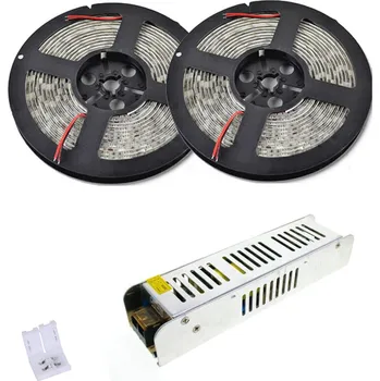 LED páska SADA LED PÁSEK 3528 600 BÍLÝ 10M IP20 + NAPÁJECÍ ZDROJ