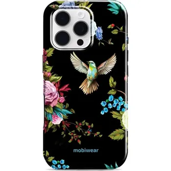 Pouzdro na mobilní telefon Odolný obal Mobiwear Elite Pro - Apple iPhone 16 Pro - ED09E Ptáček a květy (Odolné pouzdro, obal kryt Mobiwear Elite Pro - maximální ochrana mobilu, zesílené hrany, přesné výřezy, pohodlné držení, odolná grafika, kvalitní materiály)