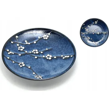 Talíř Mělký jídelní talíř Edo Hana Blue 25,5 cm
