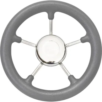 Loď Savoretti Armando Šedý polyuretanový volant s 5 nerezovými paprsky, průměr 28 cm