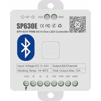 LED páska Digitální hudební ovladač Magic CYFROWY pro LED pásky, SPI PWM, 5-24V