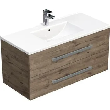 Koupelnový nábytek Koupelnová skříňka s umyvadlem SAT Cube Way 100x53x46 cm dub Wellington mat CUBE461002DWMOD