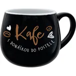 KAFE S DONÁŠKOU DO POSTELE - černý keramický hrníček 300 ml