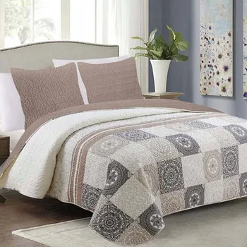 Přehoz na lůžko Přehoz na postel Euromat polyester 220 cm x 240 cm béžový