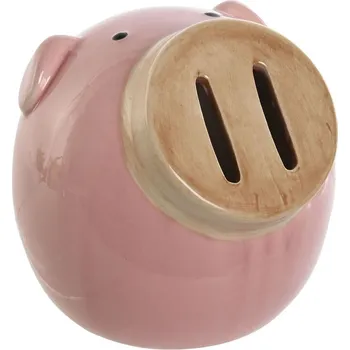 Pokladnička Pokladnička Home ESPRIT Prase Dolomite Růžová (13 x 12 x 12 cm)