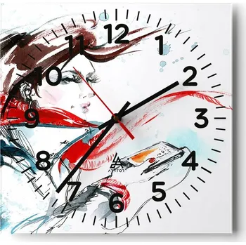 Hodiny Nástěnné hodiny do obýváku 40x40 Žena Bezhluké hodiny na skle Tiché