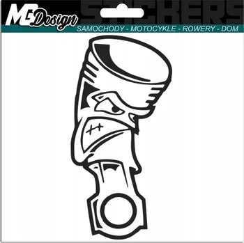 Samolepicí dekorace na vozidlo NÁLEPKA na auto PÍST NAŠTVANÝ KLIKA 15x7,5cm