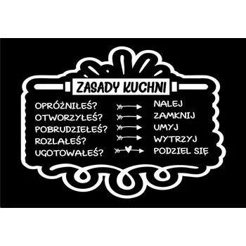 Obraz PLAKÁT BEZ RÁMEČKU DO KUCHYNĚ PRAVIDLA jídelny vtipný zábavný P2582_A4