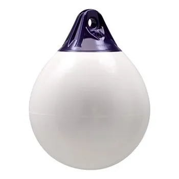 Loď Kulatý fendr Polyform serie A bílý s modrými konci, průměr 23 - 55 cm Velikost: A1 - průměr 29 cm, délka 37 cm