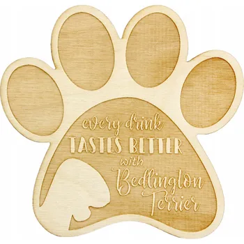 Obraz Bedlington Terrier gravírované podložky pod hrnek se psem 4 kusy jméno psa