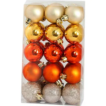 Vánoční dekorace Vánoční Baňky vánoční koule na stromeček, ozdoby na vánoční stromek, Vánoce 4 cm / 30 ks, 4