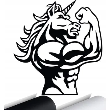 Samolepicí dekorace na vozidlo SAMOLEPKA na auto JEDNOROŽEC SILNÝ KŮŇ 15x14 cm