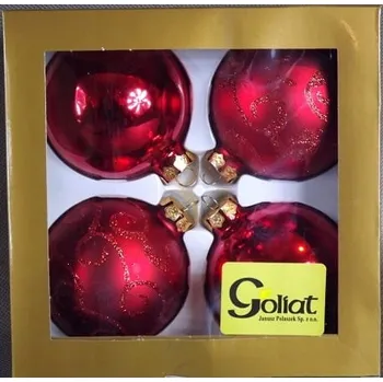 Vánoční dekorace Zdobená Vánoční Koule , vánoční koule cetek 8 cm 4 ks