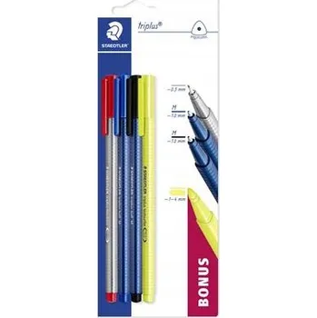 Sada psacích potřeb Staedtler 4 ks liner, propisky, zvýrazňovač