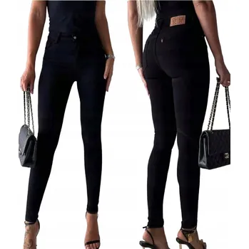 Dámské džíny Džínové kalhoty M.Sara černé úzké nohavice push-up vysoký pas velikost 44