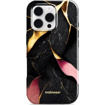Pouzdro na mobilní telefon Odolný obal Mobiwear Elite Pro - Apple iPhone 16 Pro - EP35E Černý a zlatavý mramor (Odolné pouzdro, obal kryt Mobiwear Elite Pro - maximální ochrana mobilu, zesílené hrany, přesné výřezy, pohodlné držení, odolná grafika, kvalitní materiály)