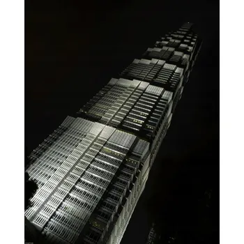 Obraz Plakát Mrakodrap Jinmao v noci v Šanghaji bez rámu 40 x 50 cm