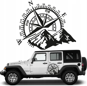 Samolepicí dekorace na vozidlo SAMOLEPKA NA AUTO KOMPAS HORY OFFROAD 25x29 cm