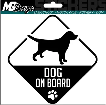 Samolepicí dekorace na vozidlo NÁLEPKA na auto PES NA PALUBĚ 15x15 cm