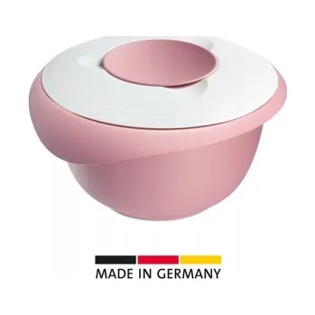 Mísa na míchání s dvoudílným víkem, 3,5 l, růžová/bílá