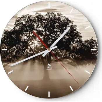 Hodiny Nástěnné hodiny do kuchyně 30x30 Krajina Skleněné hodiny do obýváku Tiché