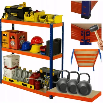 Dílenský regál Kovový regál do garáže a skladu HELIOS 106x90x45 cm, 3 police, nosnost 350 kg