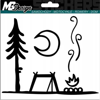 Samolepicí dekorace na vozidlo NÁLEPKA na auto CAMPING OHEŇ STAN 15x12