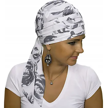 Šátek Turban Lidia bavlna šedý, univerzální velikost
