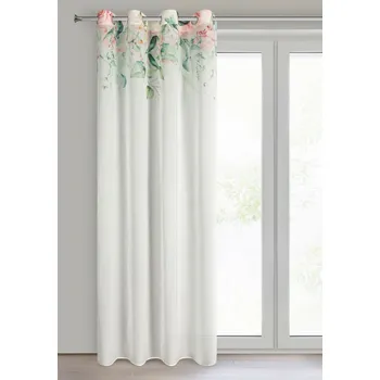 Dekorační jemný vzorovaný závěs s kroužky ALEXA bílá 135x250 cm (cena za 1 kus) MyBestHome