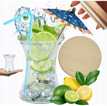 Sklenice Zavařovací Sklenice na koktejly Weck 370ml DELI, žáruvzdorná, dřevěné víčko, 1 Ks , PEVNÁ