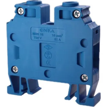 svorka ONKA 16mm2 Šroubová kolejnicová spojka svorkovnice Terminál na DIN lištu 2-vodičová modrá, 1010055