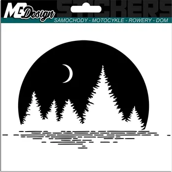 Samolepicí dekorace na vozidlo SAMOLEPKA na auto LES HORA JEZERO 10x16