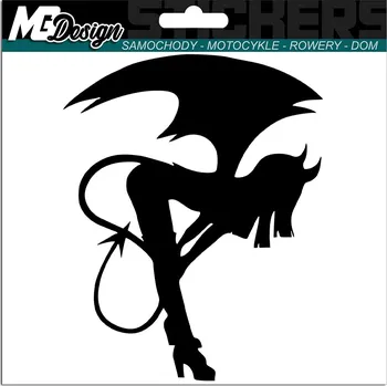 Samolepicí dekorace na vozidlo NÁLEPKA na auto ĎABLICE ZLÁ ŽENA 12x15