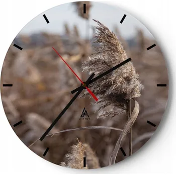 Hodiny Velké nástěnné hodiny na zeď 40x40 Louka Skleněné hodiny Kulatý Tiché