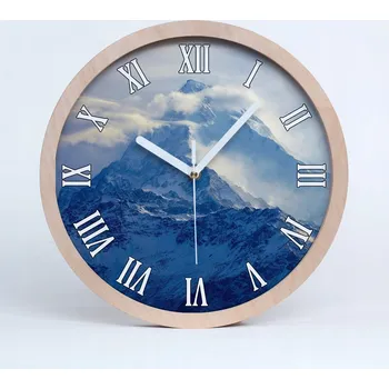 Hodiny Tichá nástěnná dřevěná hodiny horský štít průměr 25 cm