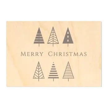 Obraz KRG33 Gravírované vánoční přání STROMEČKY - oboustranné