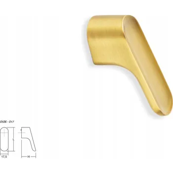 Nábytkové kování Nábytková úchytka VIEFE LUV 0536 rozteč 0, délka 17 mosaz cava