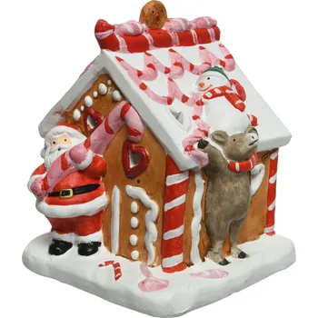 Vánoční ozdoba Vánoční ozdoba perníkový domeček terakota 18 cm