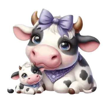 Nažehlovací obrázek - roztomilé kravičky (7,3 x 8,0 cm)