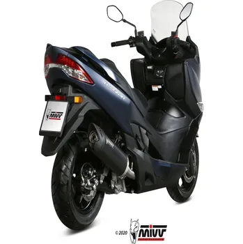 Výfuk pro motocykl MIVV Mover Silencer Black Stainless Steel/Black ABS End Cap Suzuki Burgman 400 MV.SU.0001.LV
