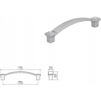 Nábytkové kování Nábytková úchytka SIRO 2038-110PB21J3 hliníkový efekt/SWAROVSKI