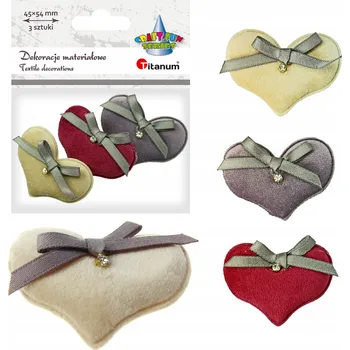 Obraz Látková ozdoba Srdce s krystalem Titanum